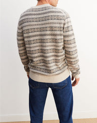 Pull V jacquard Fair Isle en cachemire - Avoine