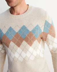 Intarsia argyle cashmere and wool choker - Oats