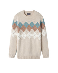 Intarsia argyle cashmere and wool choker - Oats