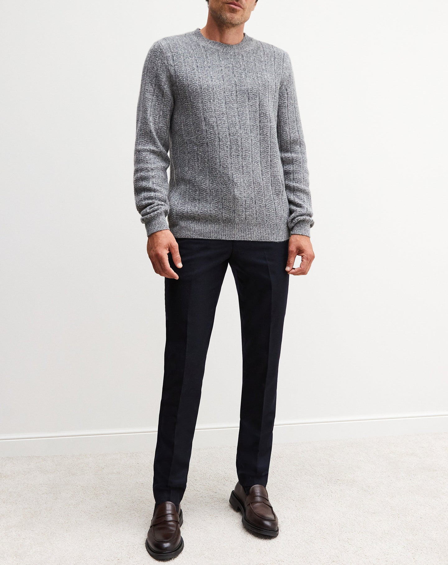 Mouline testuré cashmere and wool choker - Silver Grey & Wolf