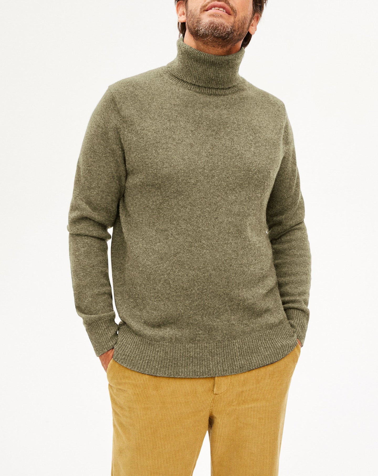 Cashmere turtleneck jumper - Khaki