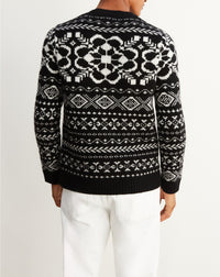 Neige cashmere jacquard choker - Black