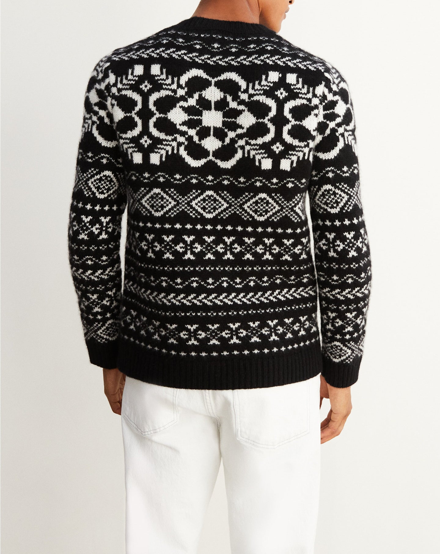 Neige cashmere jacquard choker - Black
