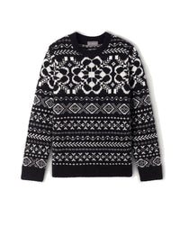Neige cashmere jacquard choker - Black