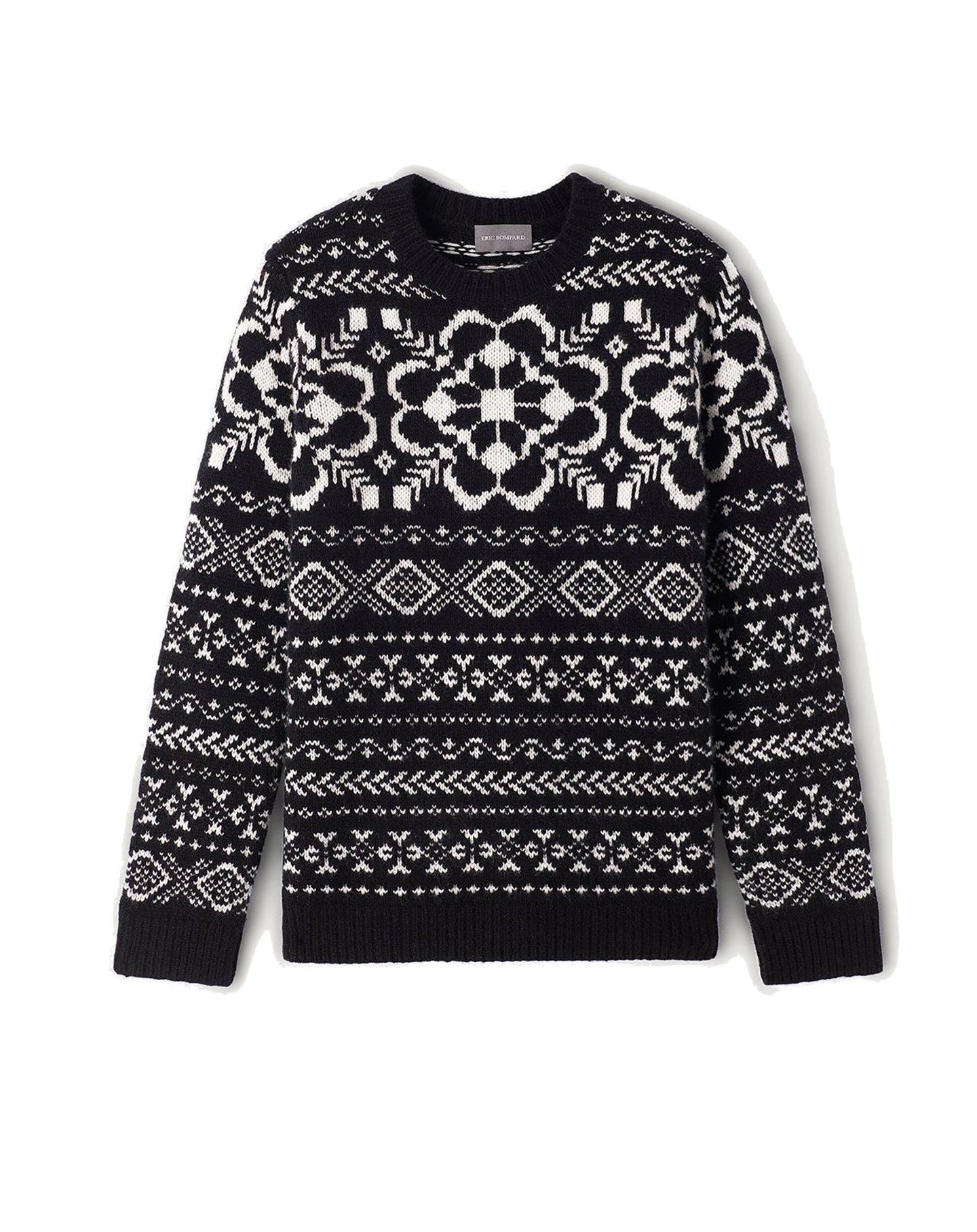Neige cashmere jacquard choker - Black