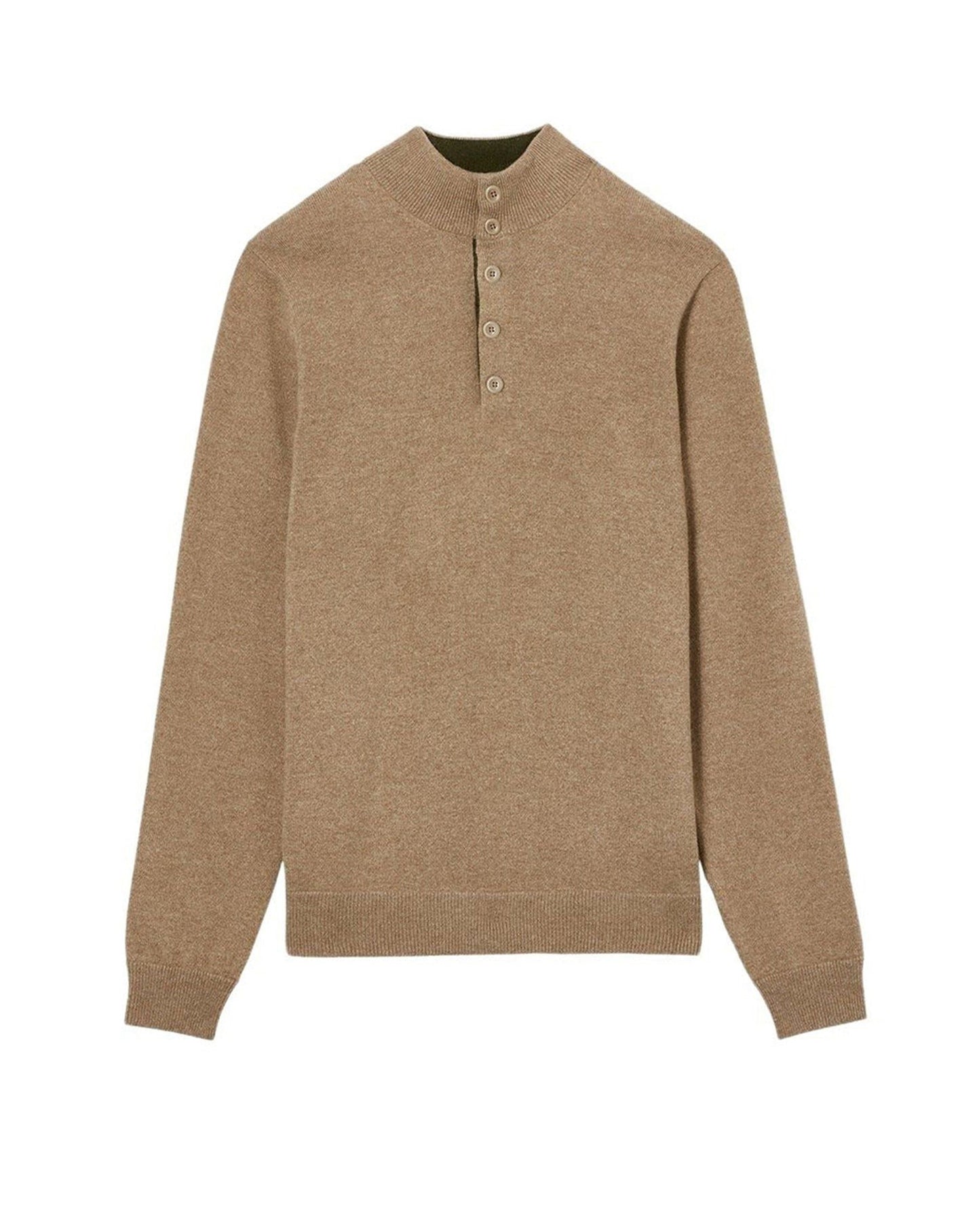 Two-tone cashmere sweater - Camel & Kale
