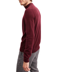 Two-tone cashmere stand-up collar jumper - Azuki & Nepal