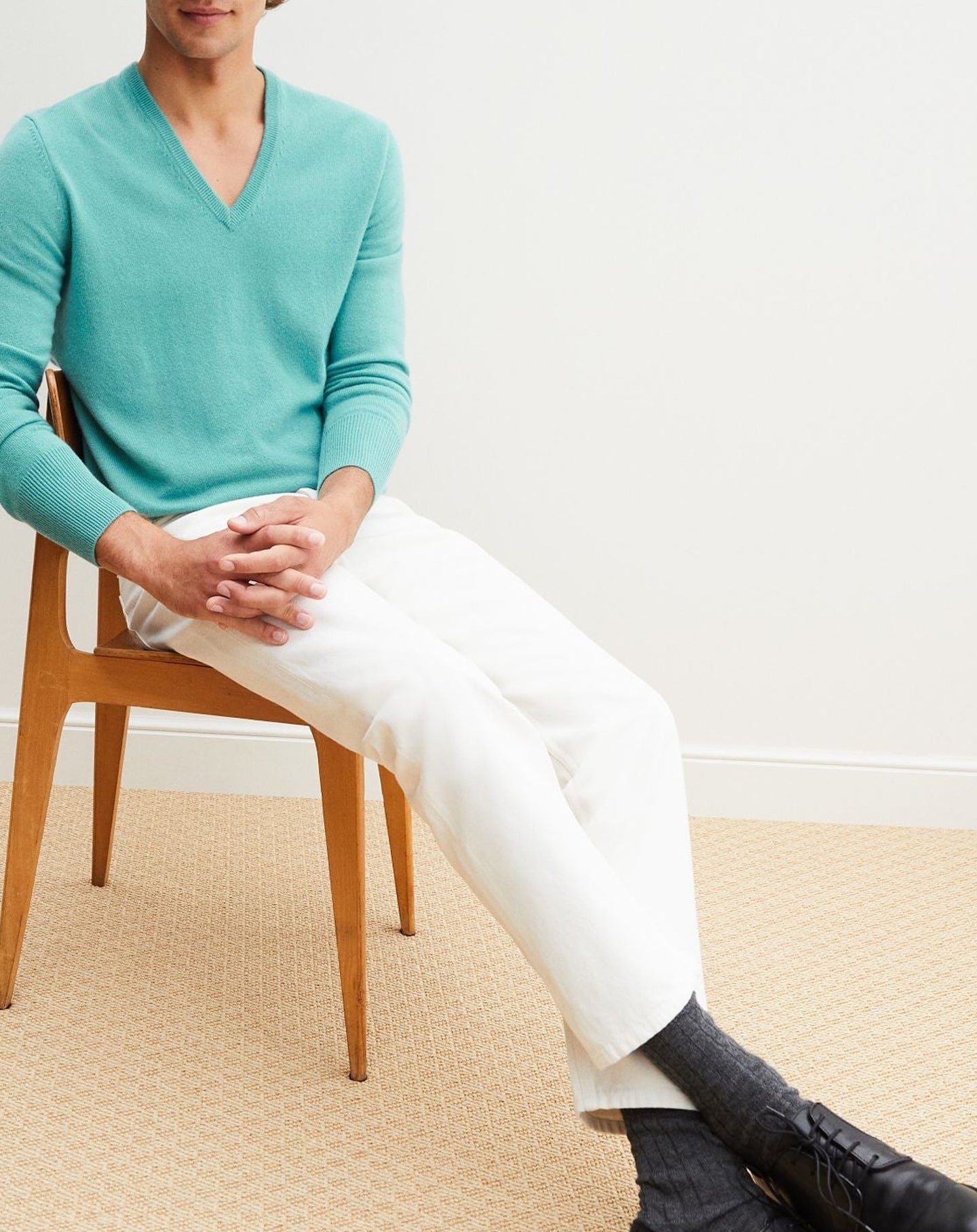 Classic cashmere jumper - Persian Blue