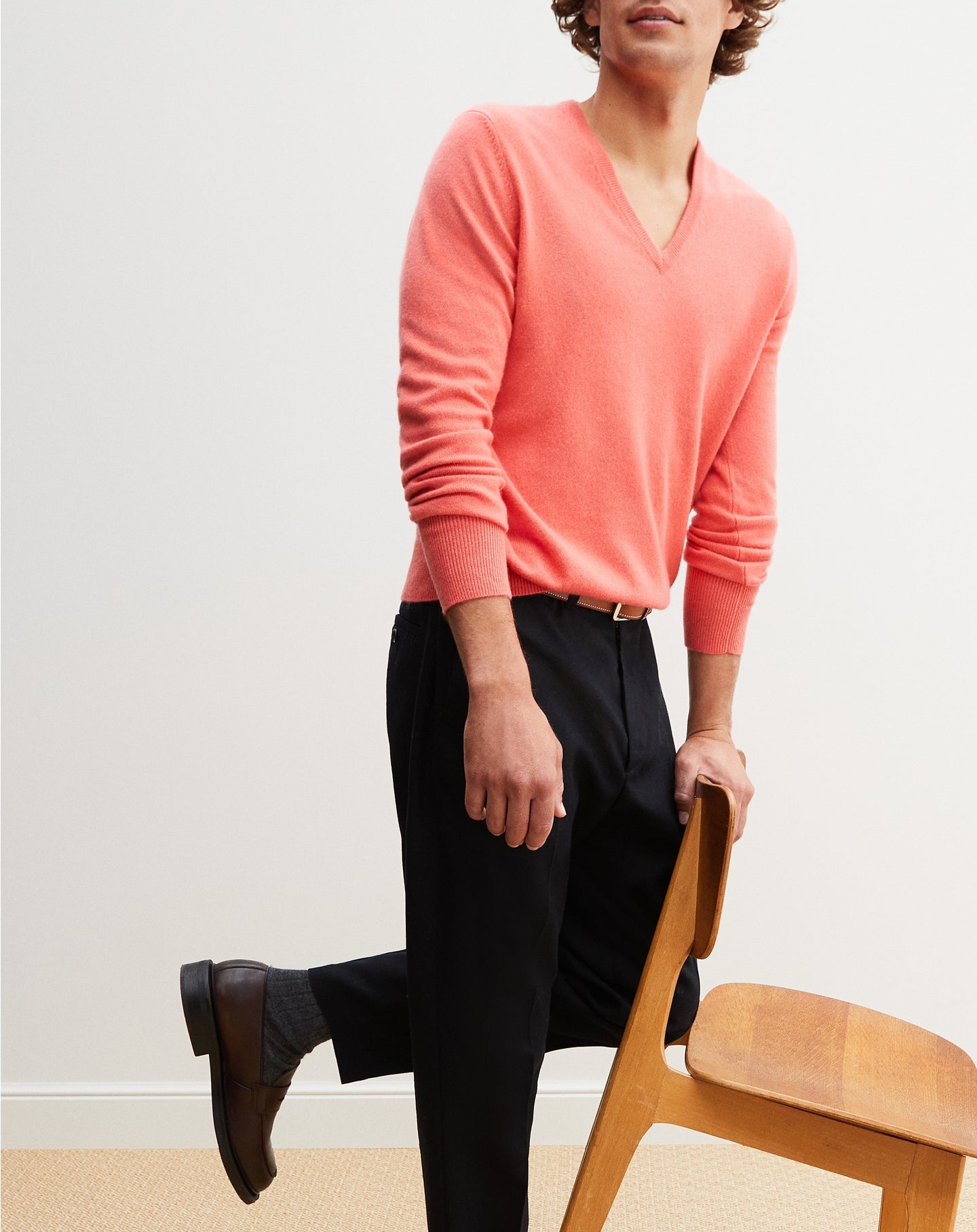 Pull classique en cachemire - Papaya