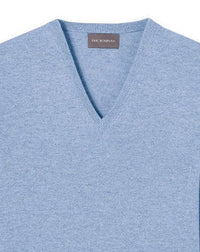 Classic cashmere V jumper - Denim