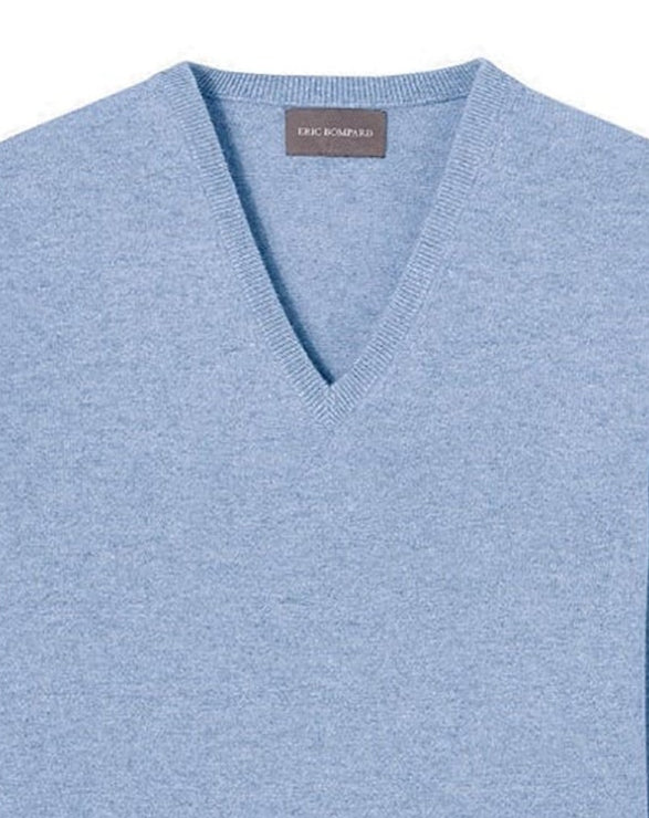 Classic cashmere V jumper - Denim