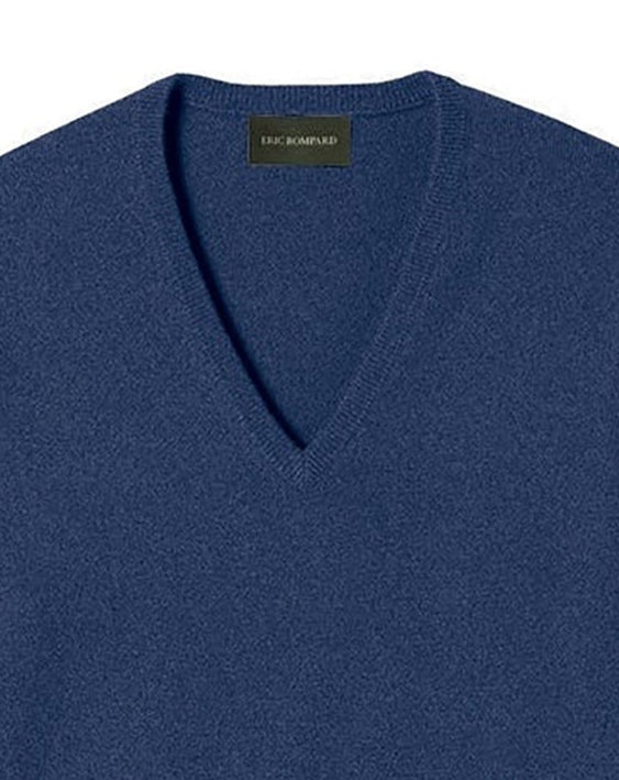 Classic cashmere V jumper - Indigo