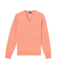 Classic cashmere V-neck jumper - Melon
