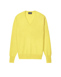 Classic cashmere V jumper - Limoncello yellow
