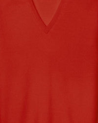 Pull V classique en cachemire - Rouge Dragon