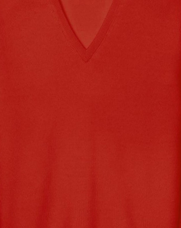 Pull V classique en cachemire - Rouge Dragon