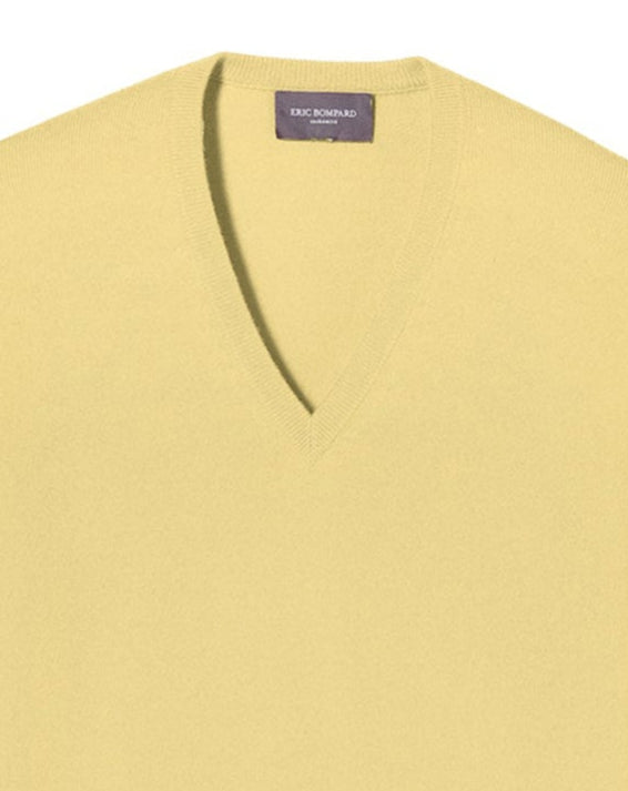 Classic cashmere V jumper - Yuzu Yellow