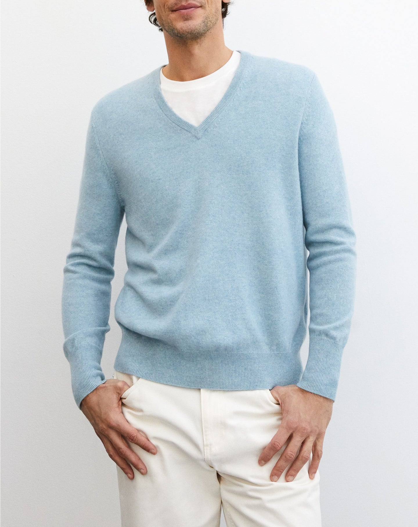 Pull V classique en cachemire - Rouge Dragon