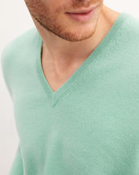 Classic cashmere V-neck jumper - Melon
