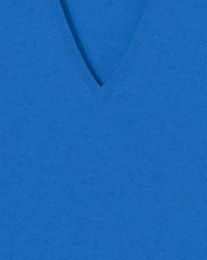Pull à col V classique en cachemire - Bleu de Rose