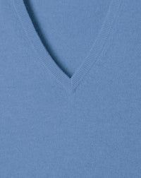 Classic cashmere V jumper - Egyptian Blue