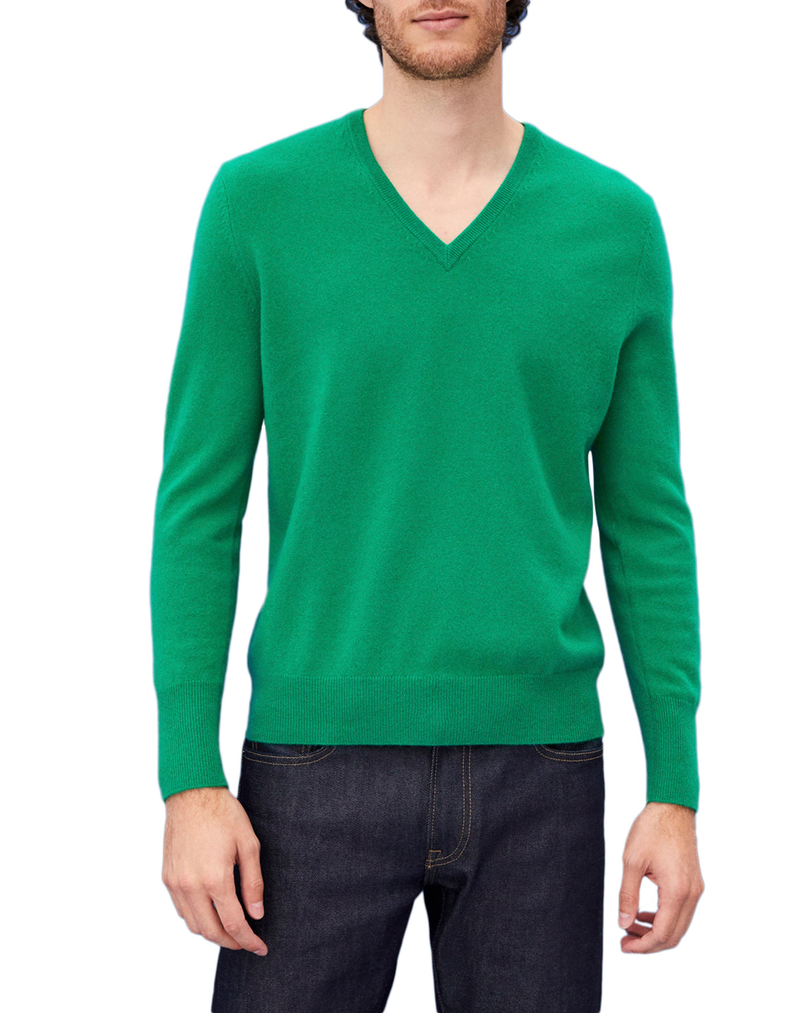 Classic cashmere V-neck jumper - Brassica