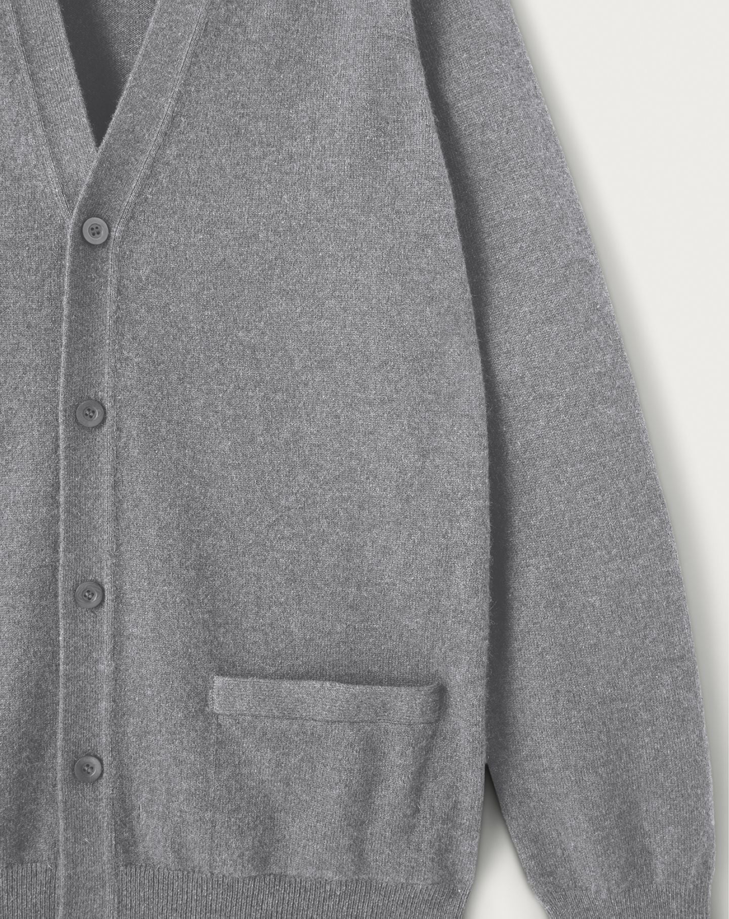 Classic cashmere V cardigan - Flannel
