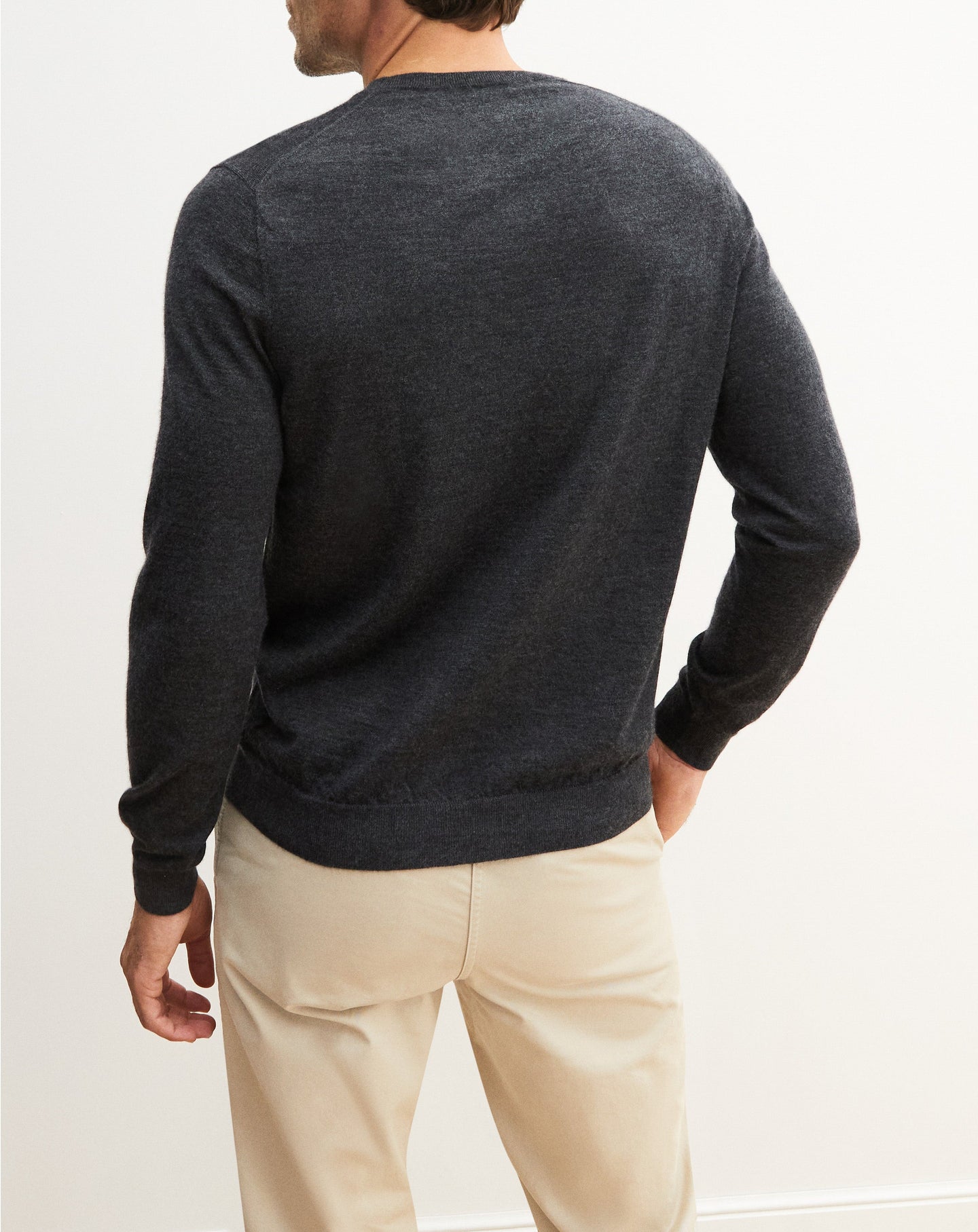 Ultra-fine cashmere crew neck jumper - Bleu de Rose