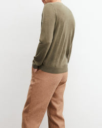 Iconic ultra-fine cashmere crew neck jumper - Khaki