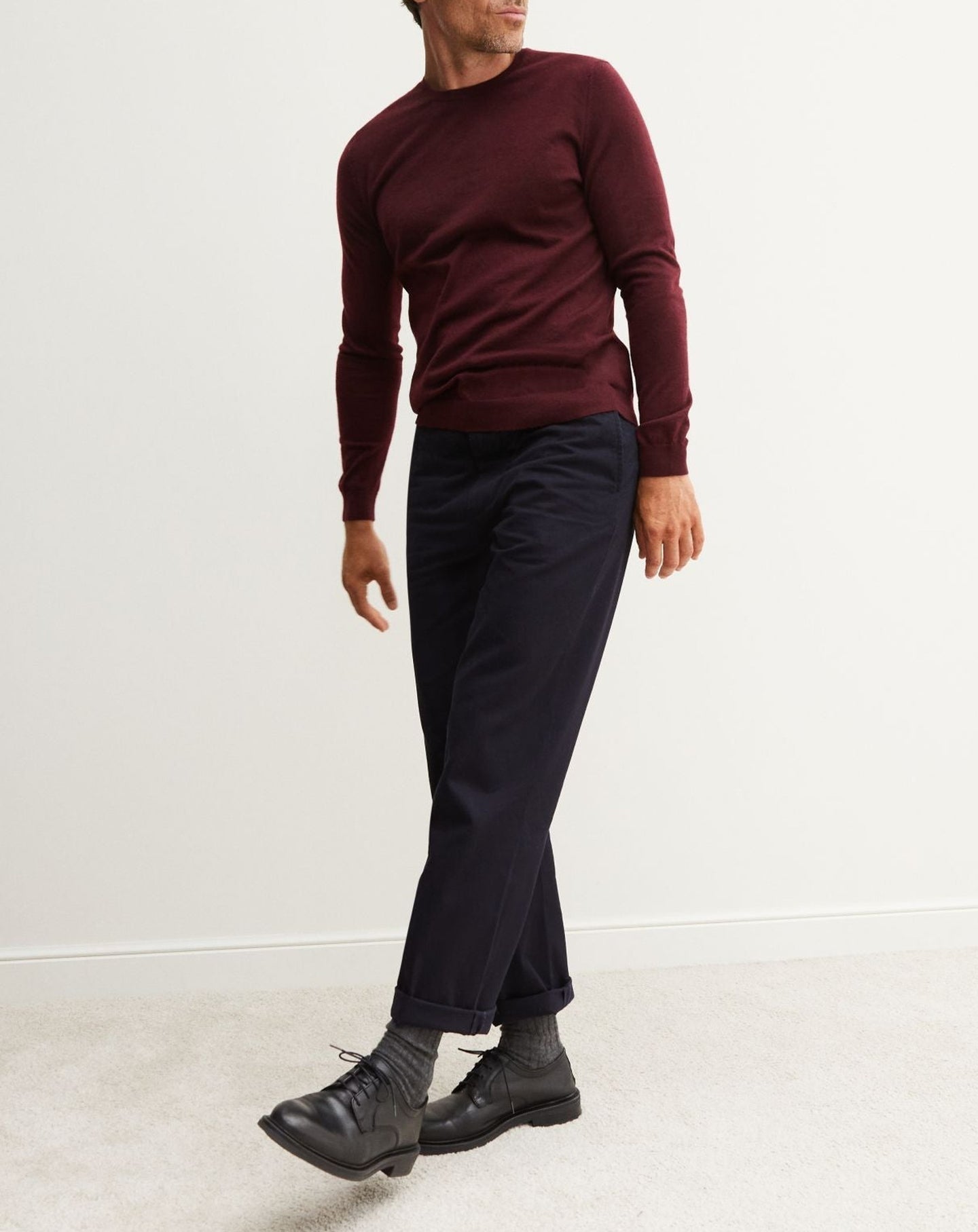 RECO90Pull col rond ultrafin - Rouge