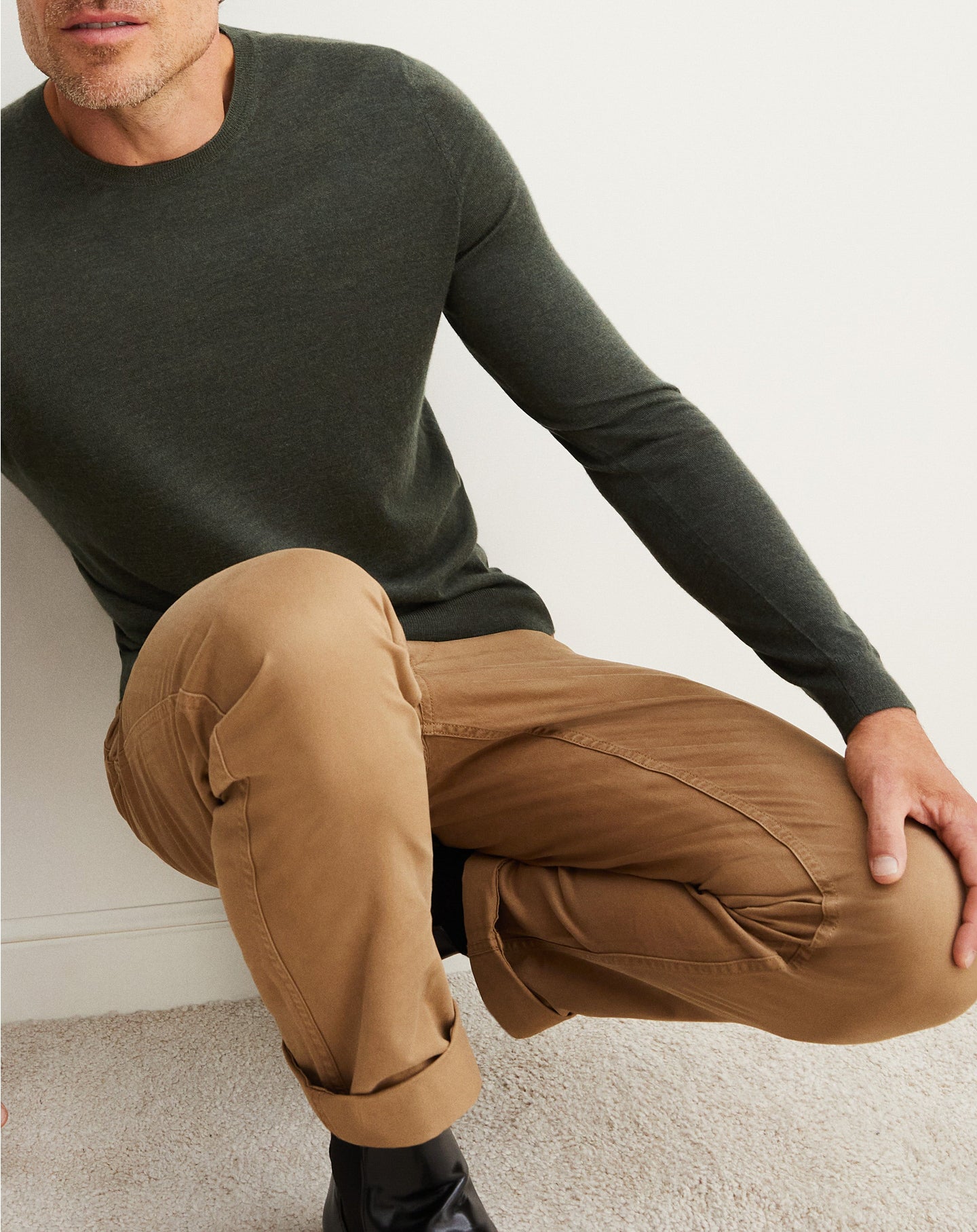 Ultra-fine cashmere crew neck jumper - Hunting