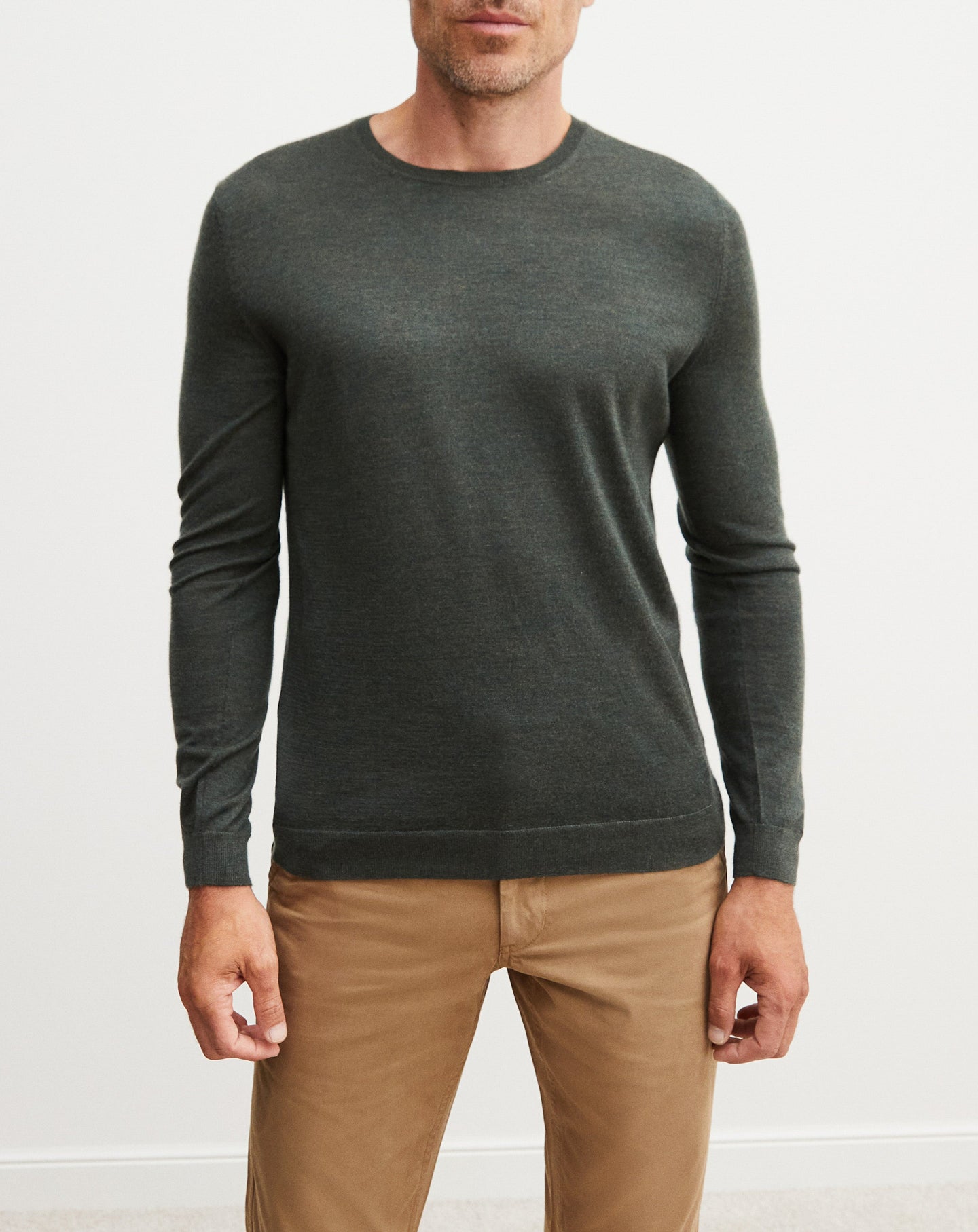 Ultra-fine cashmere crew neck jumper - Hunting