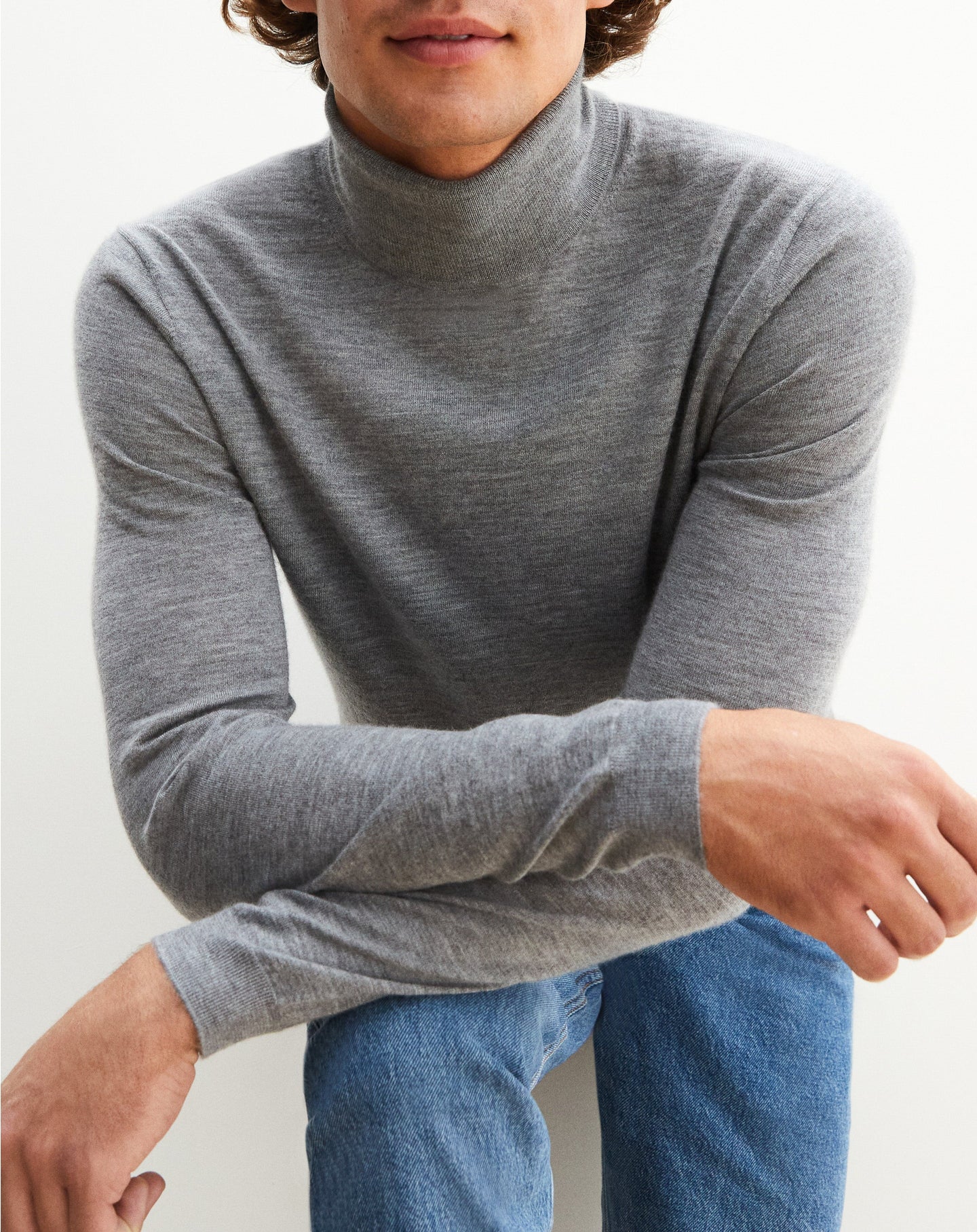 Ultra-fine cashmere turtleneck jumper - Flannel