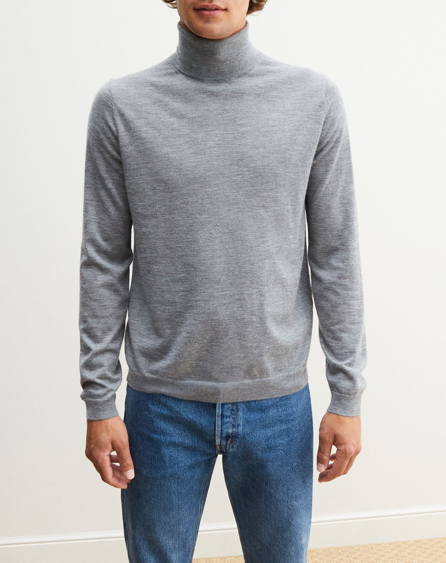 Ultra-fine cashmere turtleneck jumper - Flannel