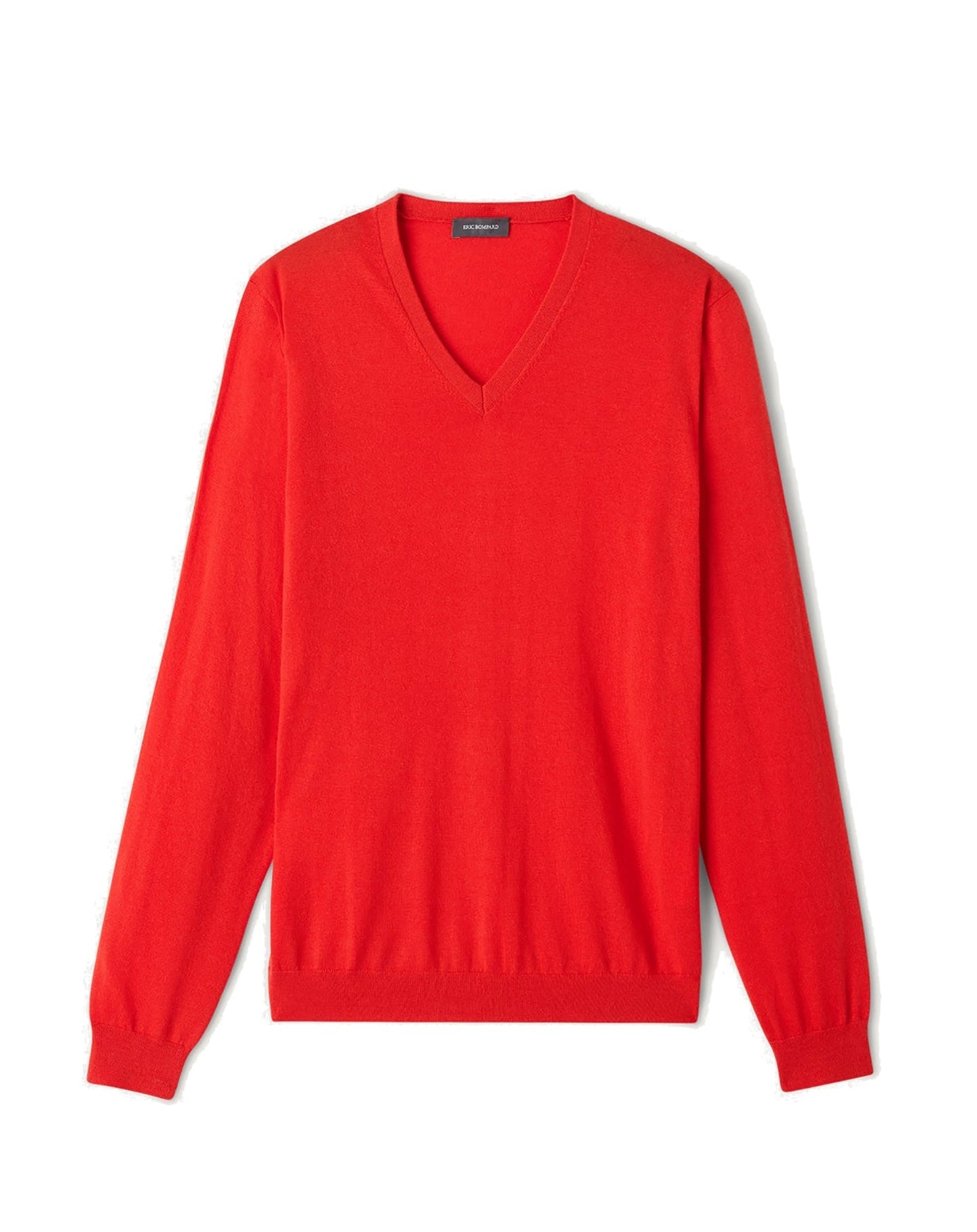 Pull V ultrafin en cachemire - Feu