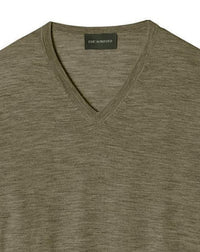 Ultra-fine cashmere V jumper - Khaki