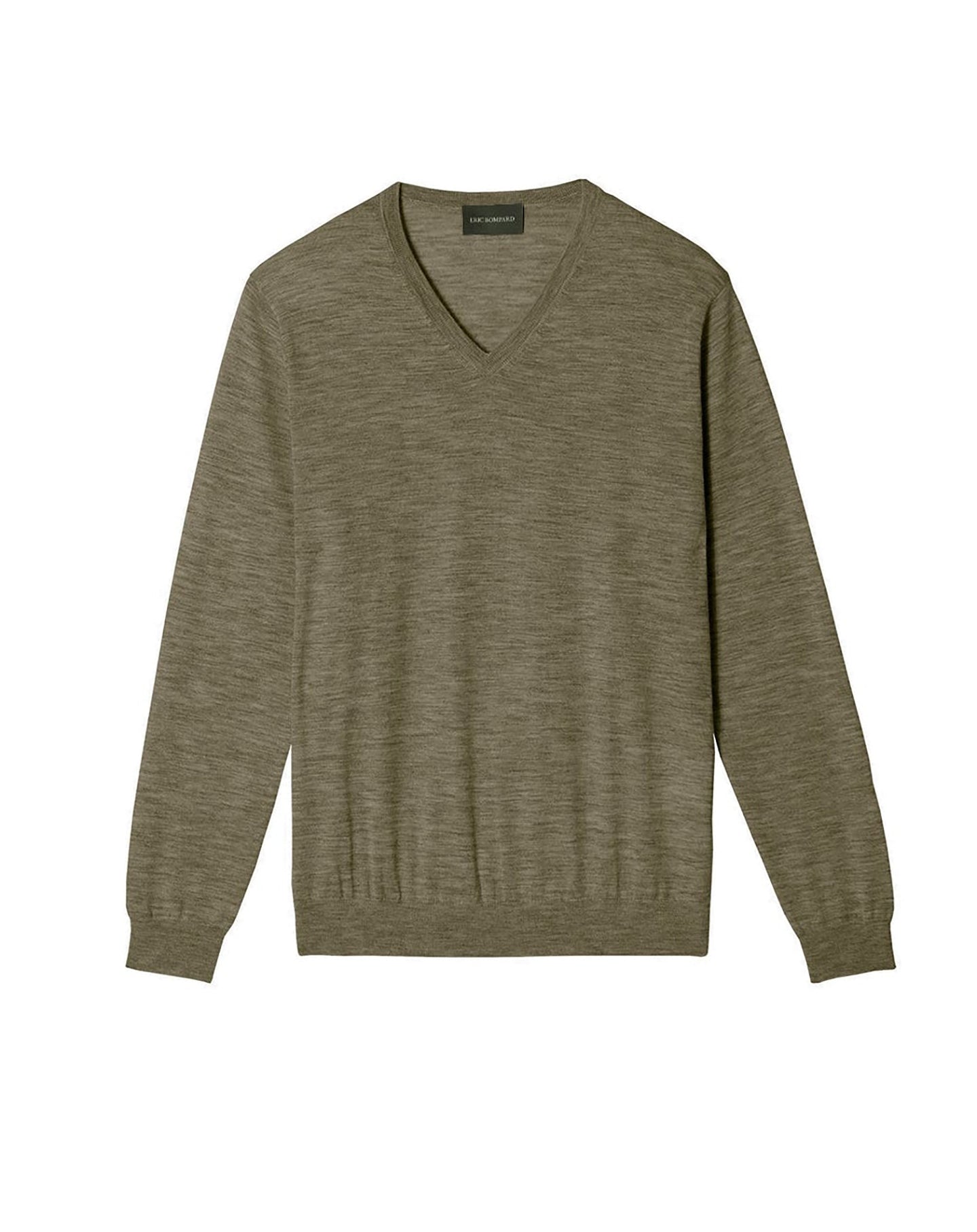 Ultra-fine cashmere V jumper - Khaki
