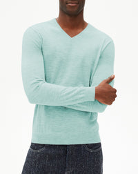 Ultra-fine cashmere V jumper - Bora Bora