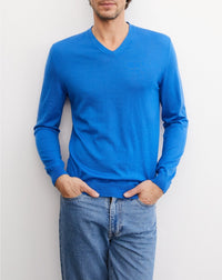 RECO130Pull Col V Ultrafin - Bleu De France