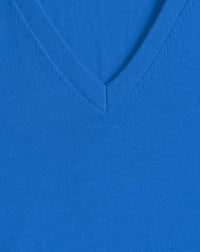 Pull Col V Ultrafin - Bleu De France