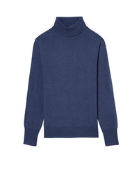 Pull col roulé classique en cachemire - Indigo