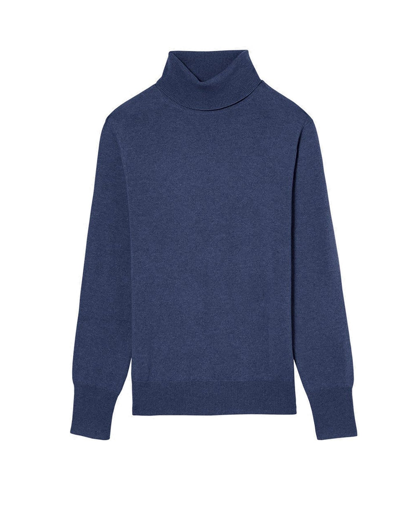 Pull col roulé classique en cachemire - Indigo