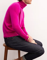 Classic cashmere turtleneck jumper - Fuchsia