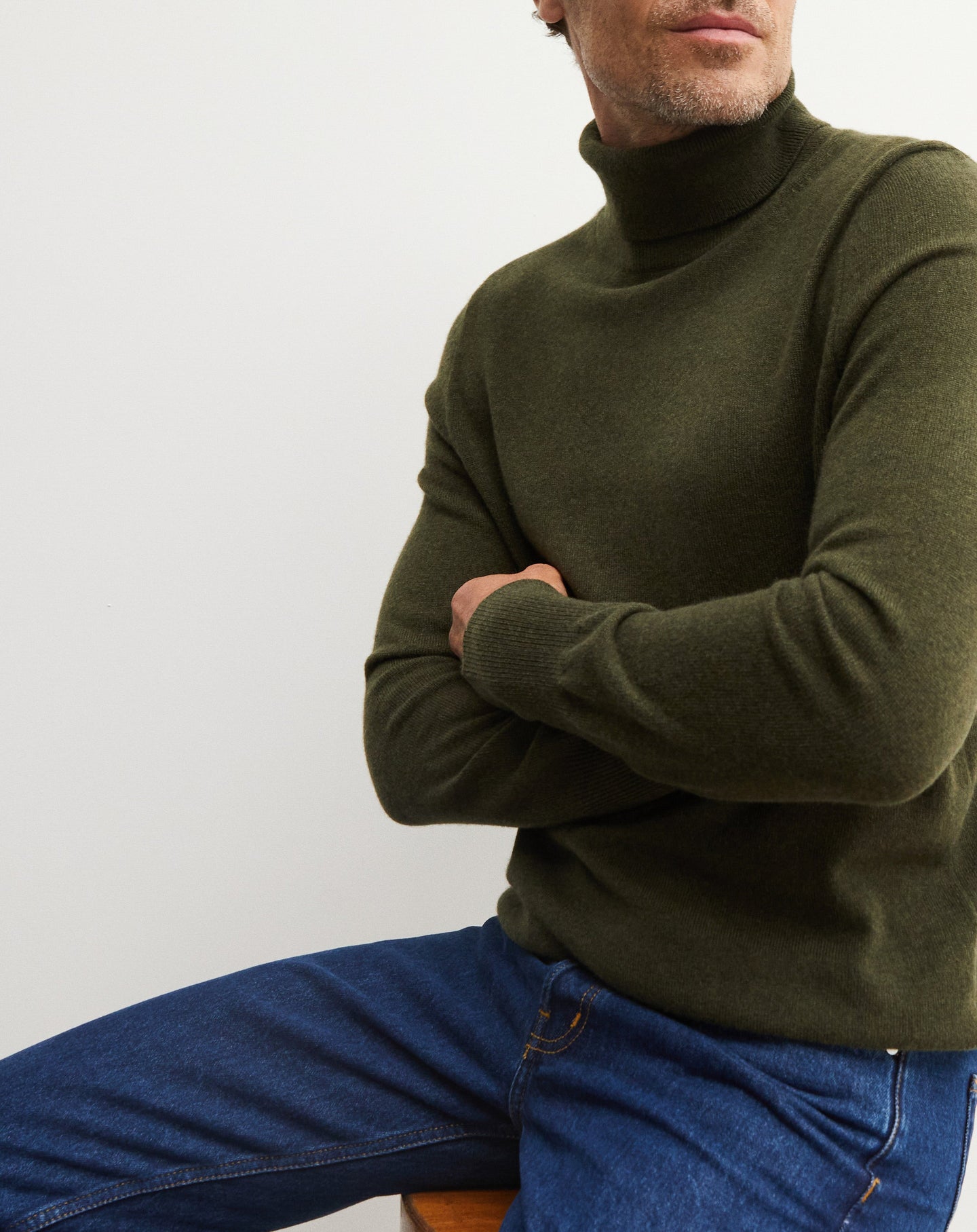 Classic cashmere turtleneck jumper - Kale