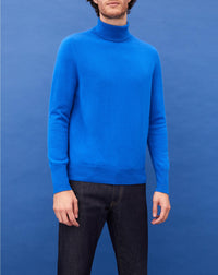 Pull col roulé classique en cachemire - Cobalt