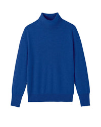Pull col roulé classique en cachemire - Cobalt