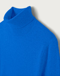 Pull col roulé classique en cachemire - Cobalt