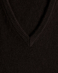 Pull à col V en cachemire - Ebène