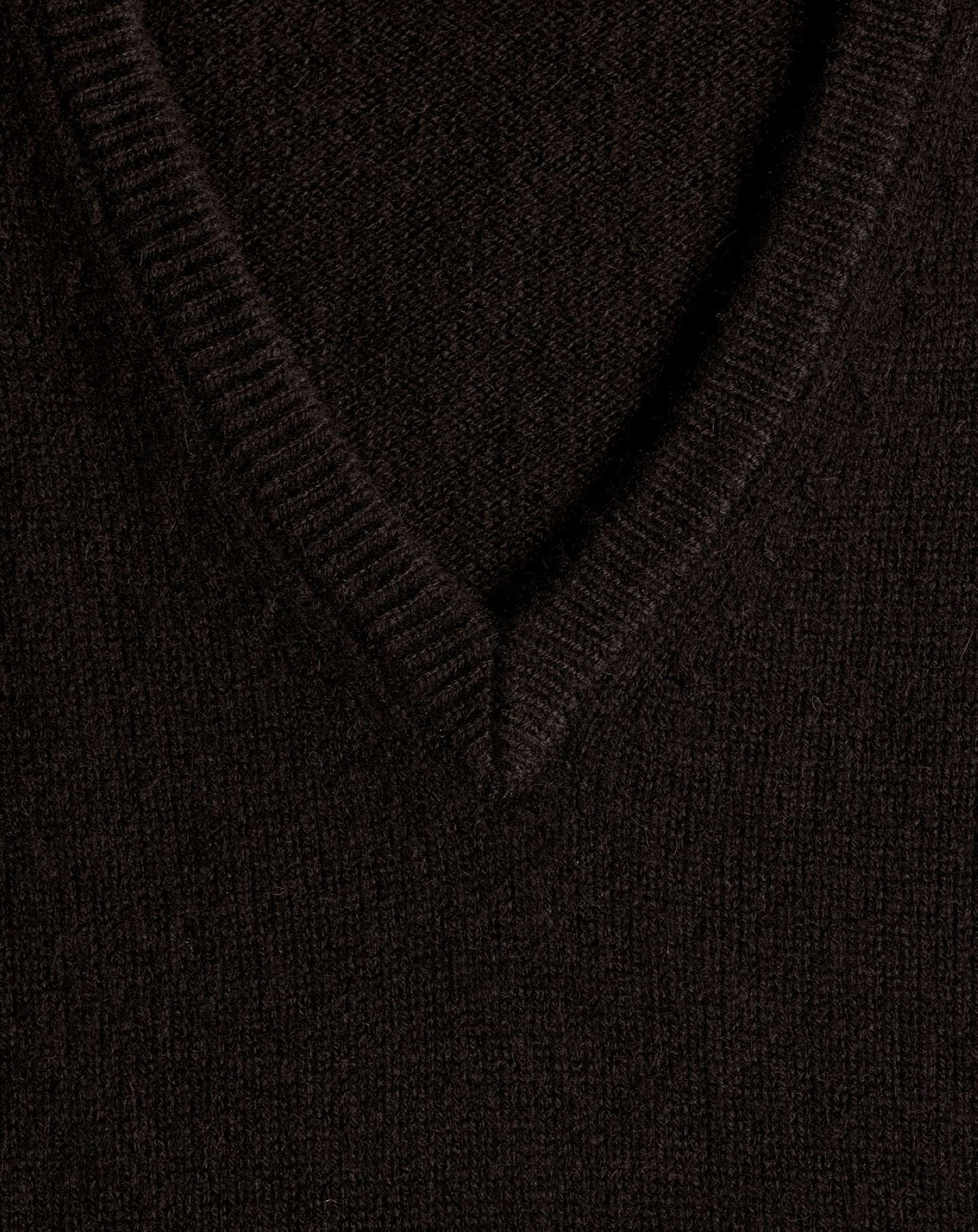 Pull à col V en cachemire - Ebène