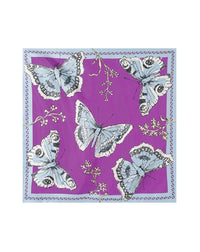Silk square with giant butterfly print - Allium
